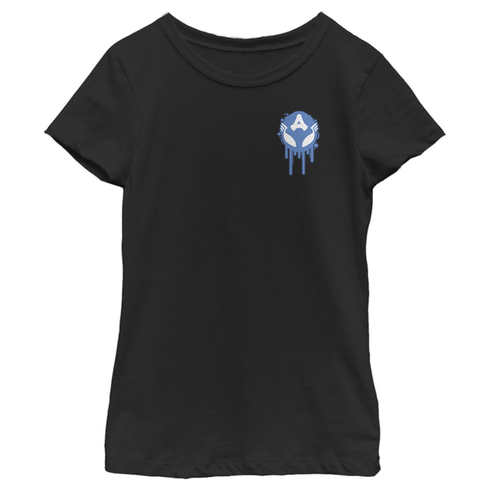 fifth sun Girl's Marvel Captain America Venom Infected Badge T-Shirt