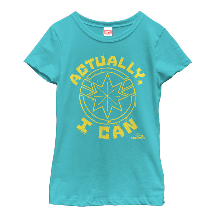 Fifth Sun Girl's Marvel Captain Marvel Actually Can Quote T-Shirt
