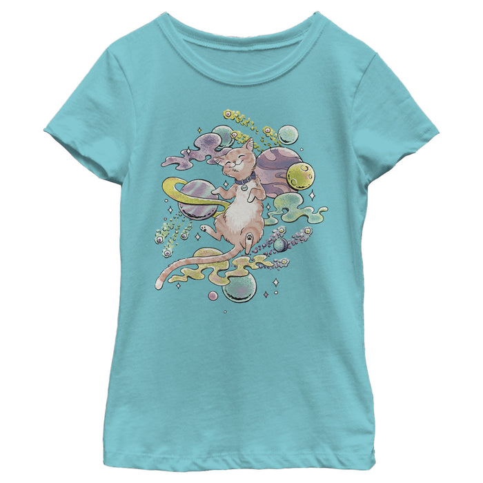 fifth sun Girl's Marvel Captain Marvel Celestial Goose In Space T-Shirt