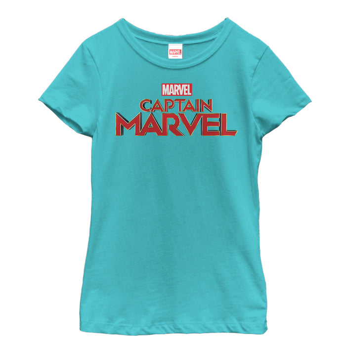 fifth sun Girl's Marvel Captain Marvel Classic Logo T-Shirt