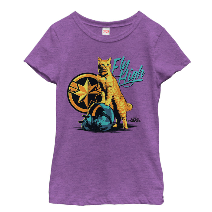 fifth sun Girl's Marvel Captain Marvel Fly High Goose T-Shirt
