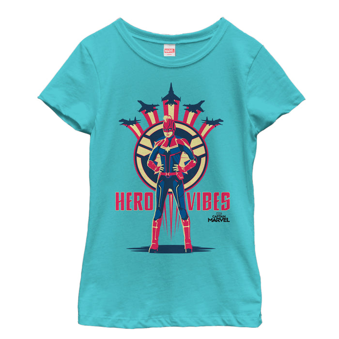 fifth sun Girl's Marvel Captain Marvel Hero Vibes T-Shirt