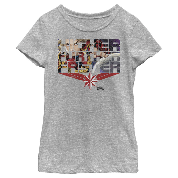 fifth sun Girl's Marvel Captain Marvel Higher Comic Scenes T-Shirt