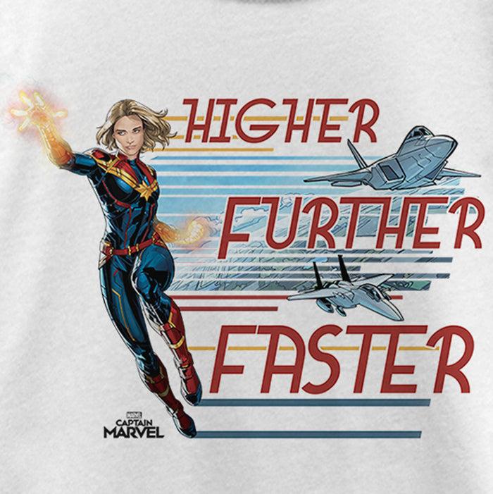 Fifth Sun Girl's Marvel Captain Marvel Higher Mantra Cartoon T-Shirt