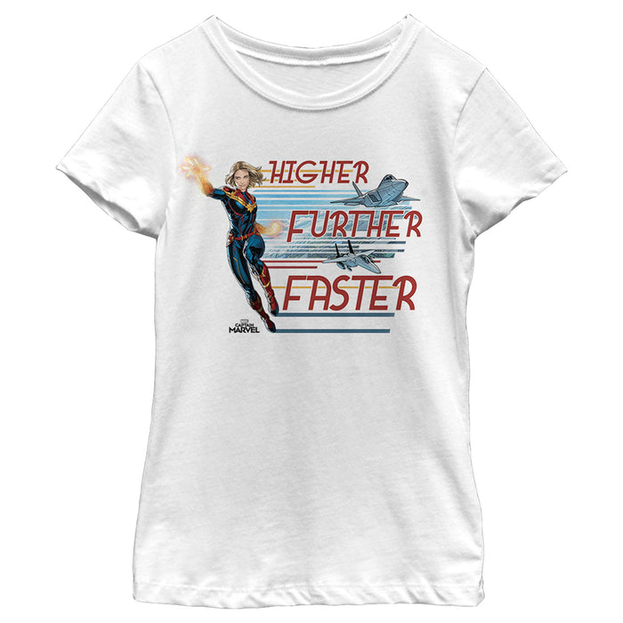 fifth sun Girl's Marvel Captain Marvel Higher Mantra Cartoon T-Shirt