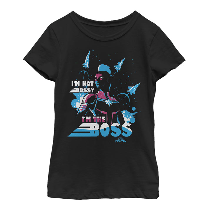fifth sun Girl's Marvel Captain Marvel Not Bossy T-Shirt