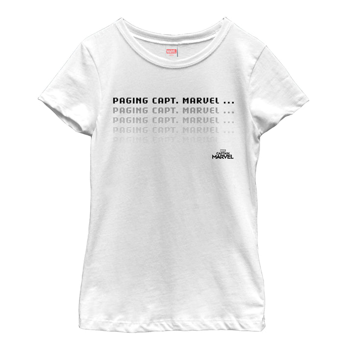 fifth sun Girl's Marvel Captain Marvel Pager Text T-Shirt