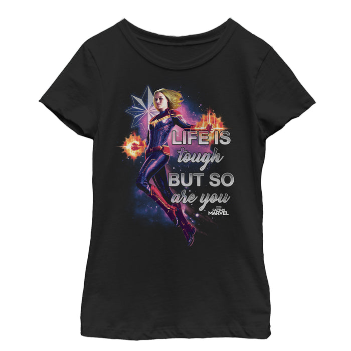 fifth sun Girl's Marvel Captain Marvel Tough Inspiration T-Shirt