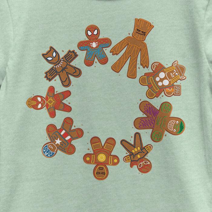 Fifth Sun Girl's Marvel Christmas Gingerbread Cookie Circle T-Shirt