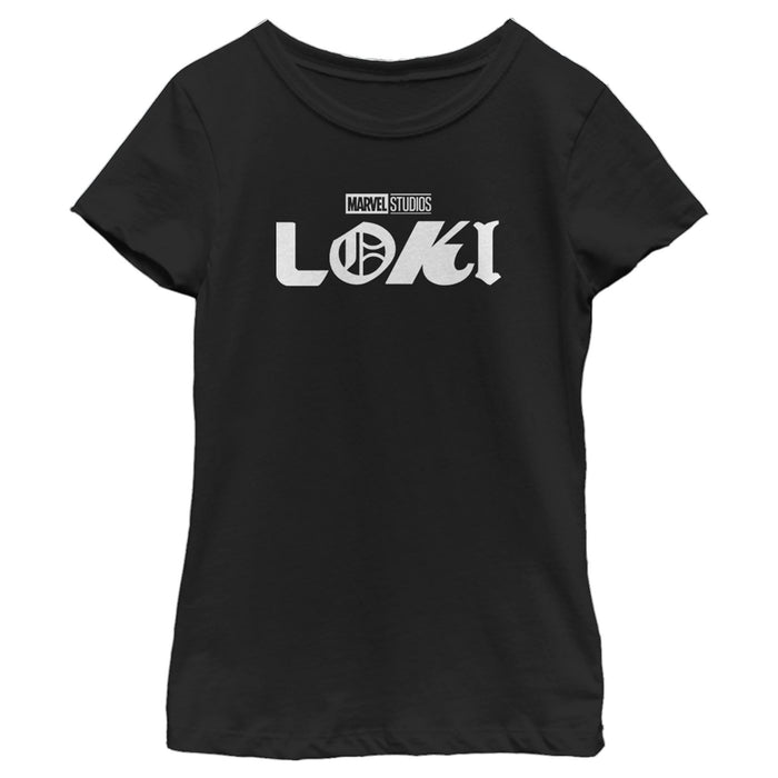 fifth sun Girl's Marvel Color Block Loki Logo T-Shirt