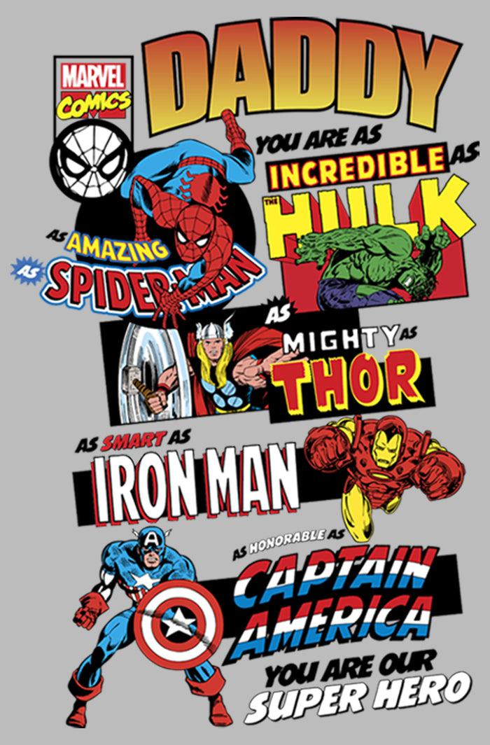 Fifth Sun Girl's Marvel Daddy You Are Our Super Hero T-Shirt
