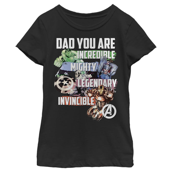 Fifth Sun Girl's Marvel Daddy You Are Our Super Hero T-Shirt