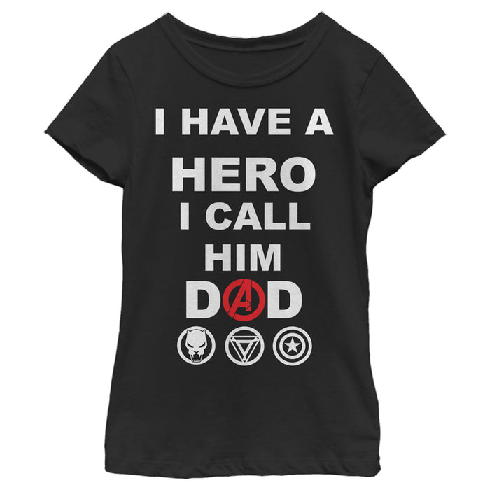 Fifth Sun Girl's Marvel Daddy You Are Our Super Hero T-Shirt