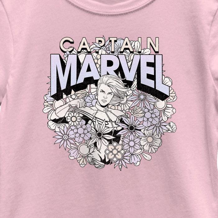 Fifth Sun Girl's Marvel Floral Carol Danvers T-Shirt