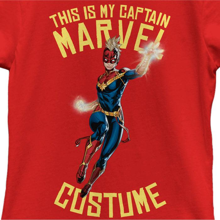 Fifth Sun Girl's Marvel Halloween This Is My Captain Marvel Costume T-Shirt