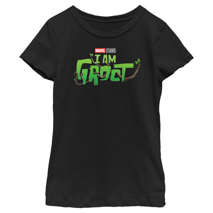 fifth sun Girl's Marvel: I am Groot Nature Leaf Logo T-Shirt