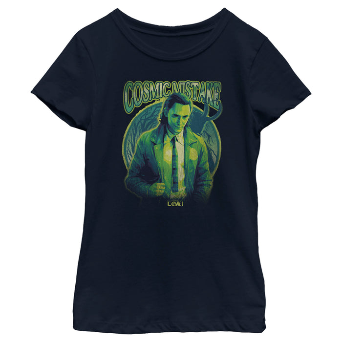 fifth sun Girl's Marvel Loki Cosmic Mistake T-Shirt
