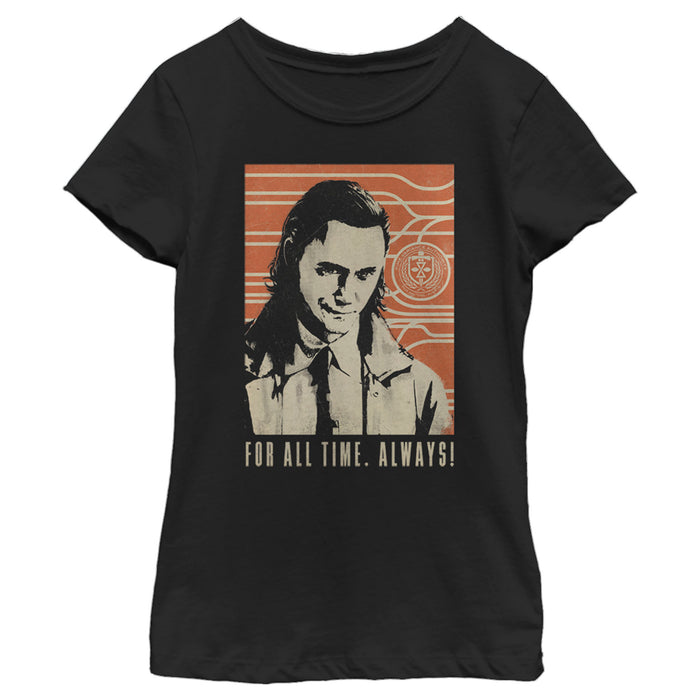 fifth sun Girl's Marvel Loki For All Time Always Drawing T-Shirt