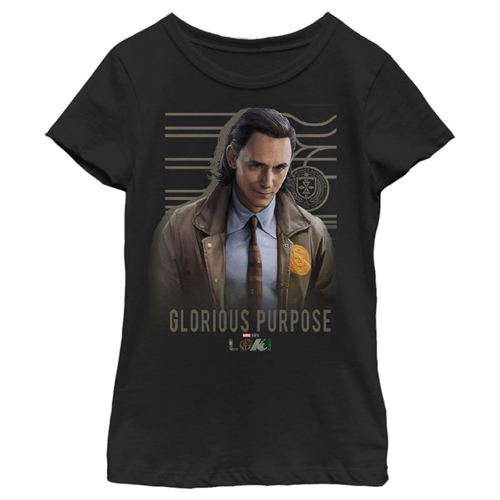fifth sun Girl's Marvel Loki Glorious Purpose T-Shirt