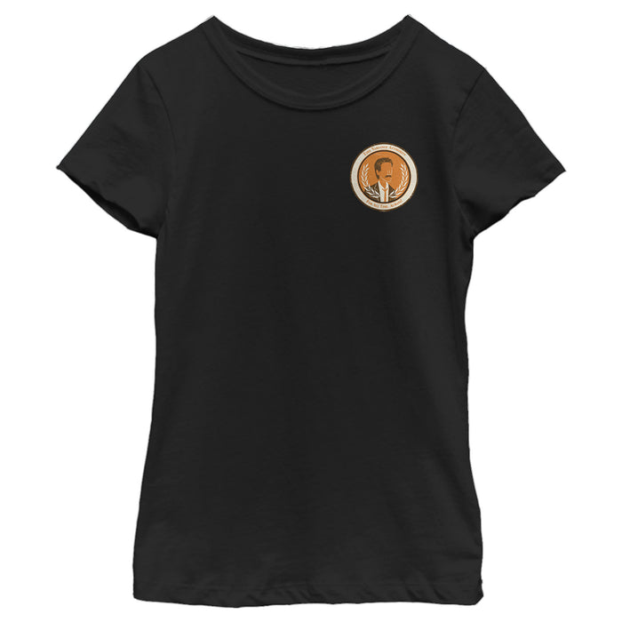 fifth sun Girl's Marvel Loki Time Variance Authority Badge T-Shirt