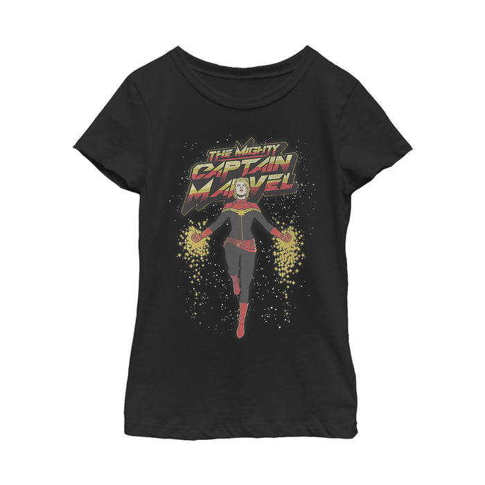 fifth sun Girl's Marvel Mighty Captain Explosive T-Shirt