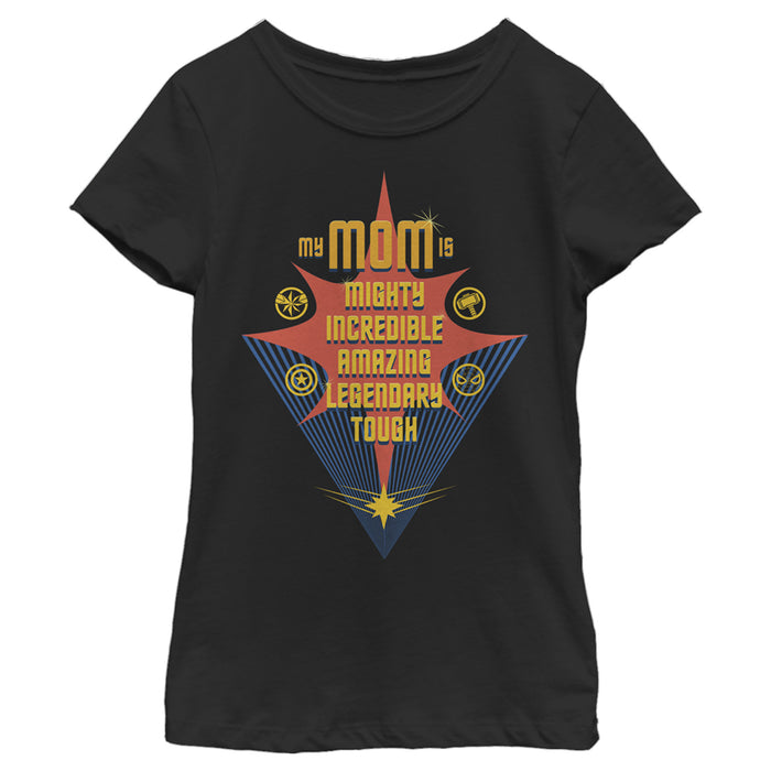 fifth sun Girl's Marvel My Mom is Mighty Incredible T-Shirt
