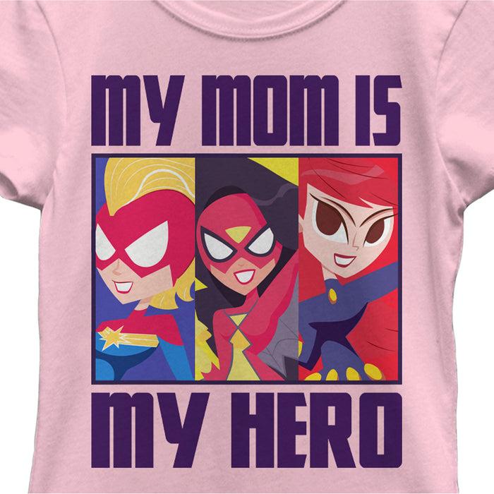 Fifth Sun Girl's Marvel My Mom Is My Hero Cartoon Heroes T-Shirt