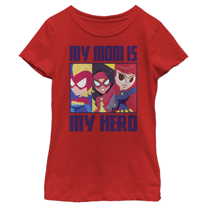 Fifth Sun Girl's Marvel My Mom Is My Hero Cartoon Heroes T-Shirt