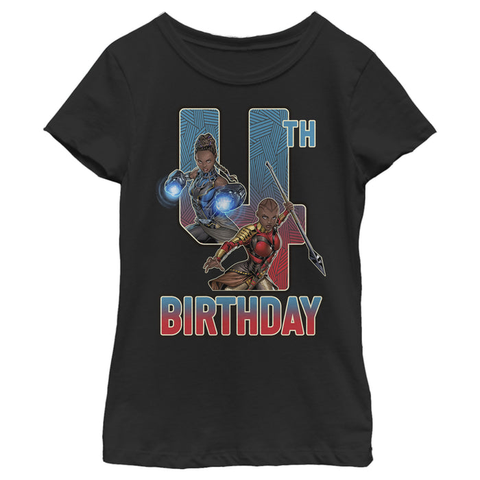 fifth sun Girl's Marvel Shuri and Okoye 4th Birthday T-Shirt