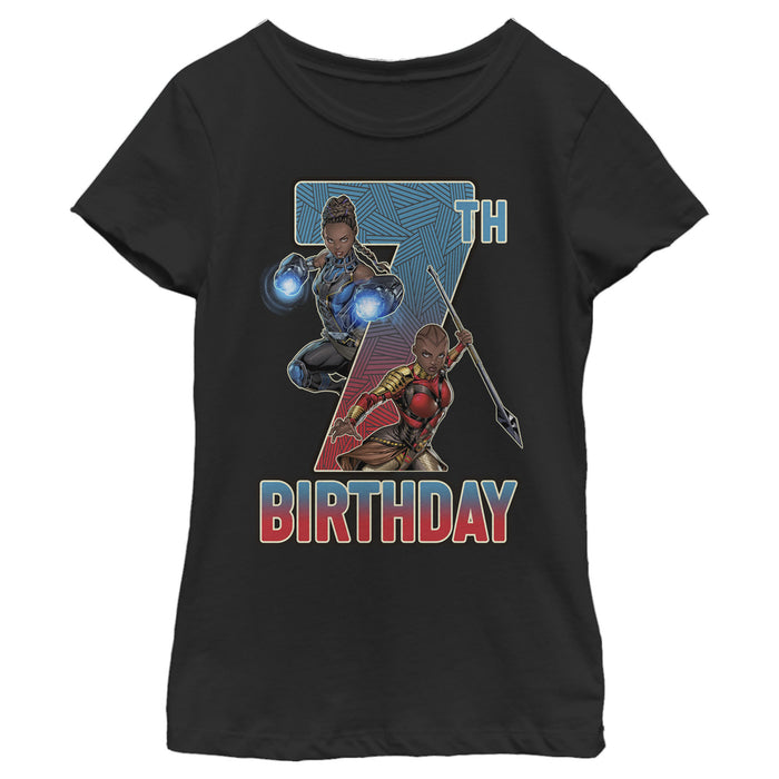 fifth sun Girl's Marvel Shuri and Okoye 7th Birthday T-Shirt