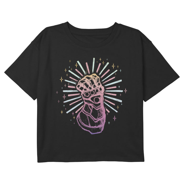 Fifth Sun Girl's Marvel Sparkling Infinity Gauntlet T-Shirt