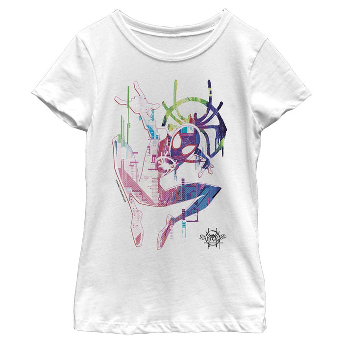 fifth sun Girl's Marvel Spider-Man: Into the Spider-Verse Rainbow Watercolor T-Shirt