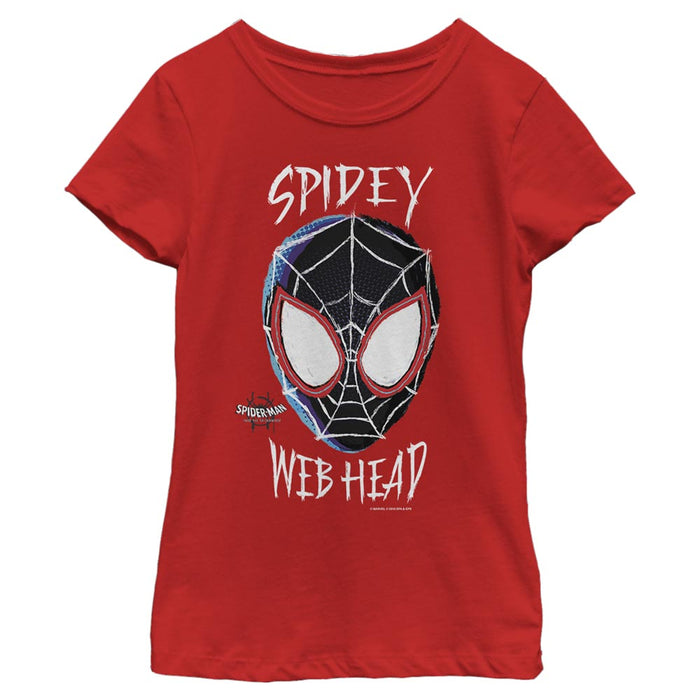 fifth sun Girl's Marvel Spider-Man: Into the Spider-Verse Web Head T-Shirt