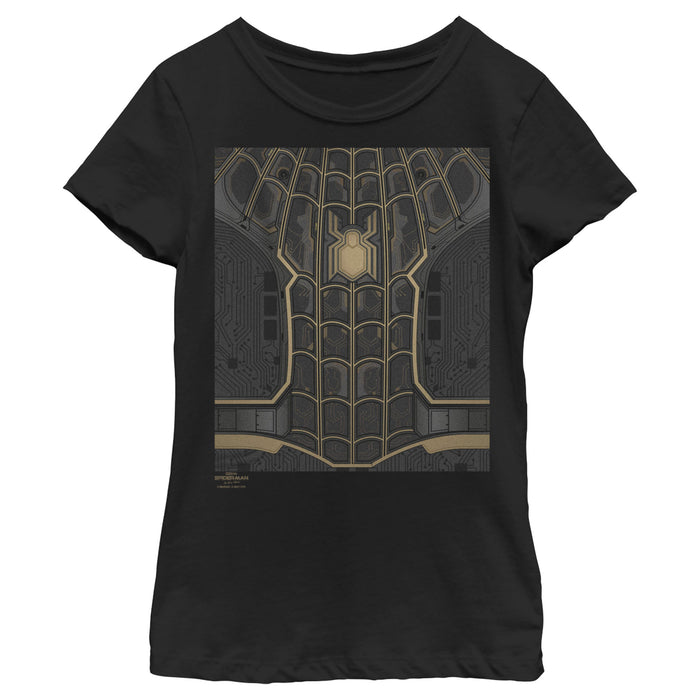 fifth sun Girl's Marvel Spider-Man: No Way Home Black Suit T-Shirt