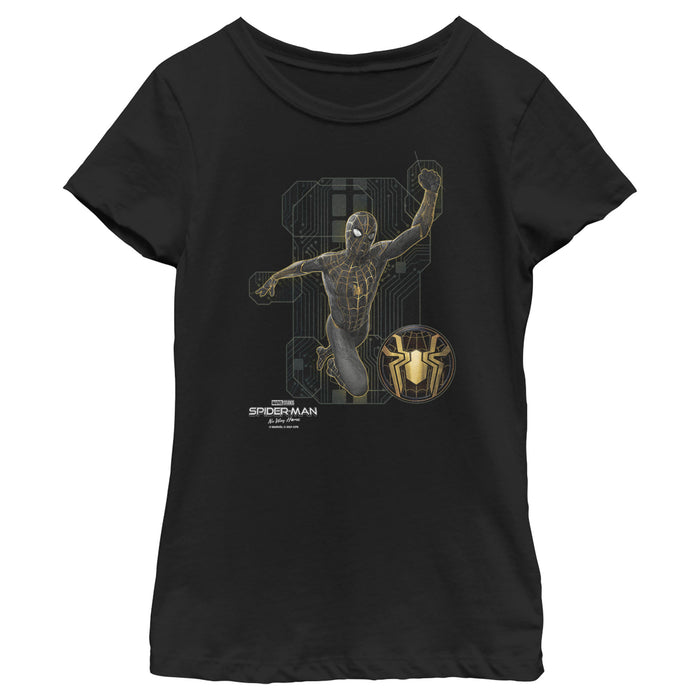 fifth sun Girl's Marvel Spider-Man: No Way Home Black Suit Tech T-Shirt