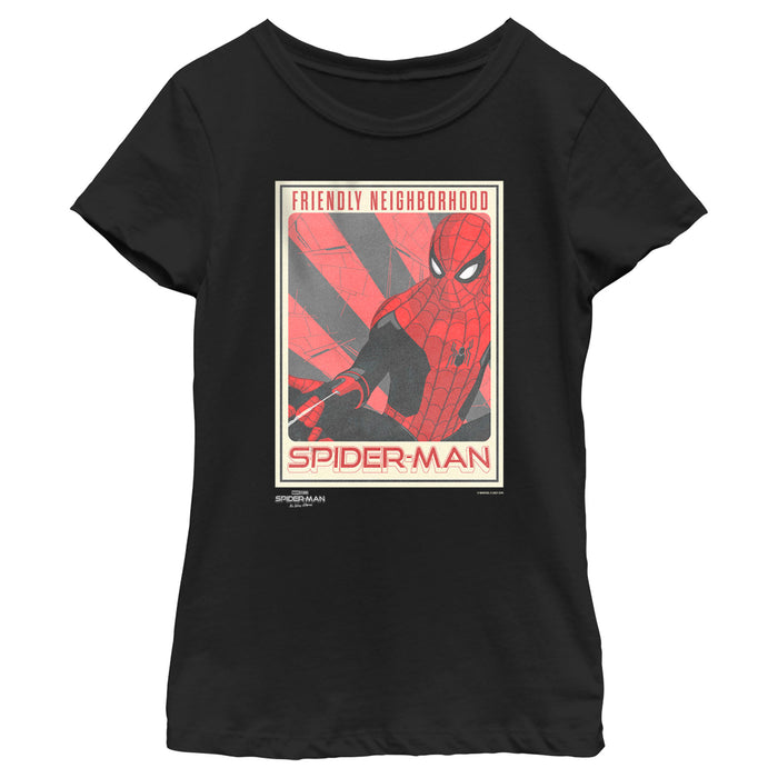 fifth sun Girl's Marvel Spider-Man: No Way Home Friendly Neighborhood Poster T-Shirt