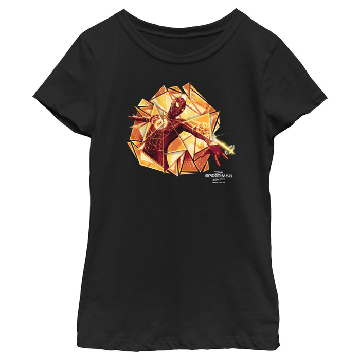 fifth sun Girl's Marvel Spider-Man: No Way Home Gold Web Shot T-Shirt