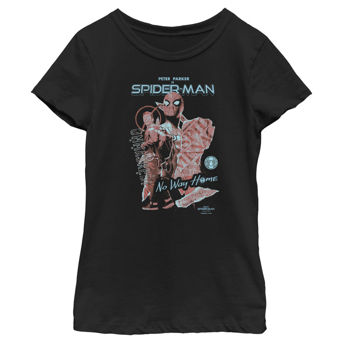 fifth sun Girl's Marvel Spider-Man: No Way Home Unmasked T-Shirt