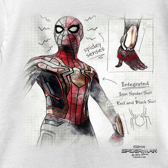 Fifth Sun Girl's Marvel Spider-Man: Now Way Home Integrated Suit Sketch T-Shirt
