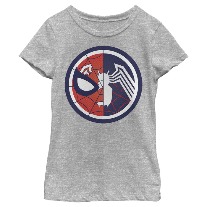 fifth sun Girl's Marvel Spider-Man Venom Split Circle T-Shirt