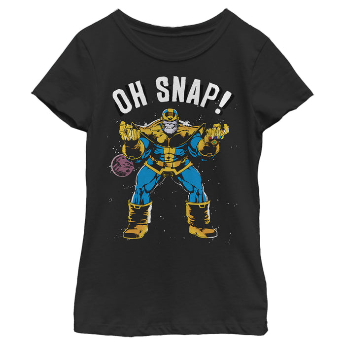 fifth sun Girl's Marvel Thanos Retro Oh Snap T-Shirt