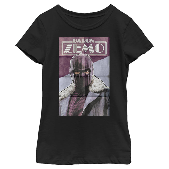 fifth sun Girl's Marvel The Falcon and the Winter Soldier Baron Zemo Portrait T-Shirt