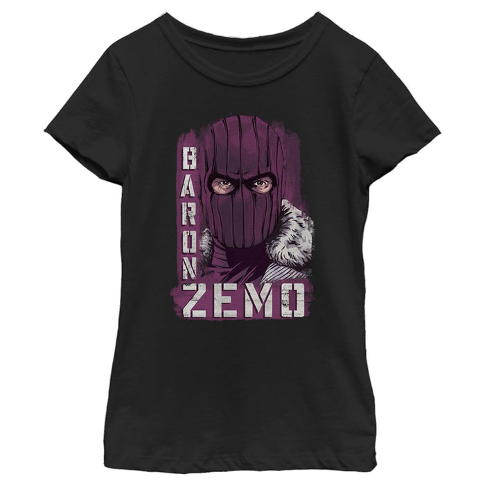 fifth sun Girl's Marvel The Falcon and the Winter Soldier Baron Zemo Close-Up T-Shirt