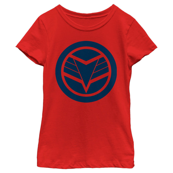 fifth sun Girl's Marvel The Falcon and the Winter Soldier Blue Shield T-Shirt