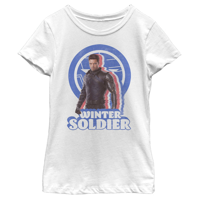 fifth sun Girl's Marvel The Falcon and the Winter Soldier Retro Bucky T-Shirt
