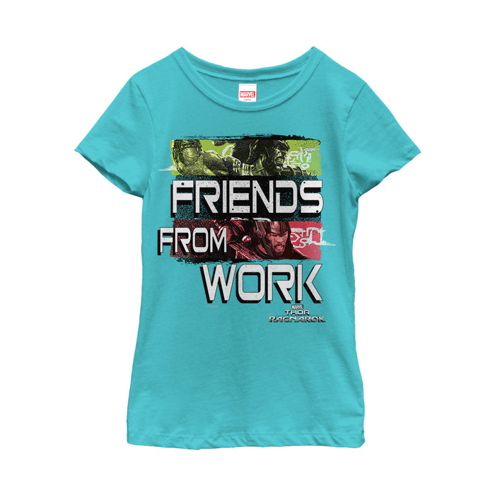 fifth sun Girl's Marvel Thor: Ragnarok Friend From Work T-Shirt