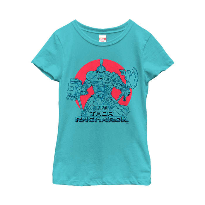 fifth sun Girl's Marvel Thor: Ragnarok Hulk Sunset T-Shirt