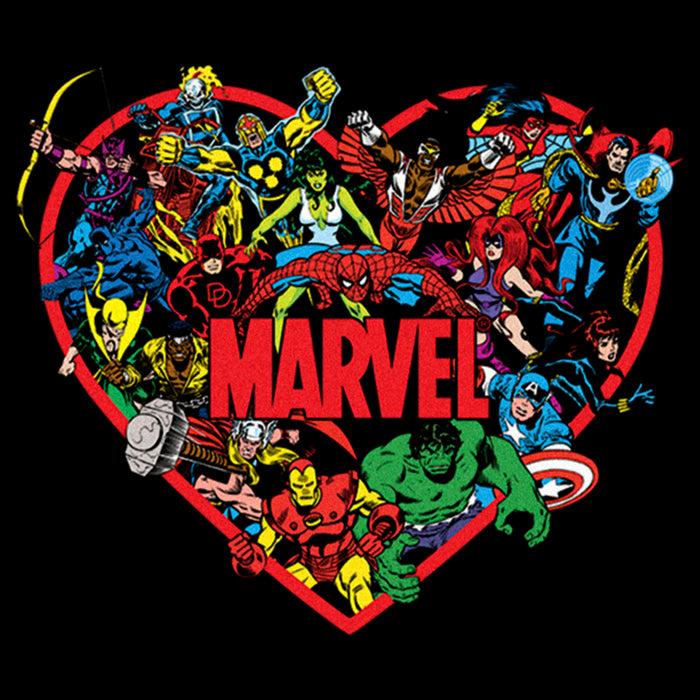 Fifth Sun Girl's Marvel Valentine's Day Classic Hero Heart T-Shirt