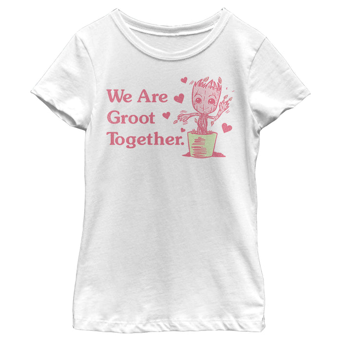 fifth sun Girl's Marvel We are Groot Together T-Shirt