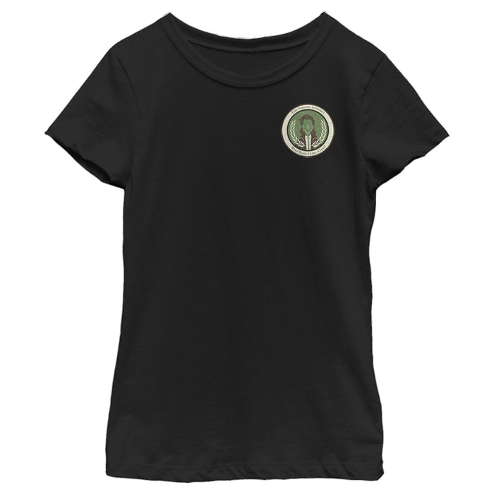 fifth sun Girl's Marvel What Makes a Loki Badge T-Shirt